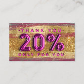 100 Logo QRCODE 20%OFF Code Goud Glitter Roze Visitekaartje (Voorkant)