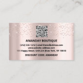 100 Logo QRCODE 20%OFF Code Roos Glitter Roze Visitekaartje (Achterkant)