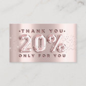 100 Logo QRCODE 20%OFF Code Roos Glitter Roze Visitekaartje (Voorkant)