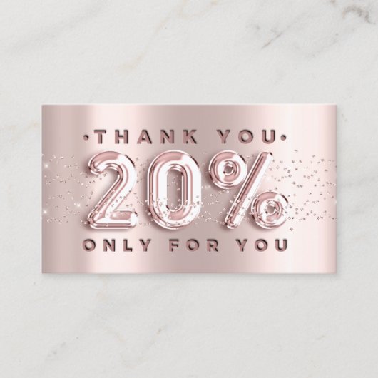 100 Logo QRCODE 20%OFF Code Roos Glitter Roze Visitekaartje (Voorkant)