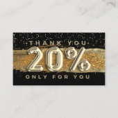 100 Logo QRCODE 20%OFF Hartelijk dank zwart goud Visitekaartje (Voorkant)