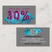 100 Logo QRCODE 30%OFF Code Make-up Roze Visitekaartje (Voorkant / Achterkant)