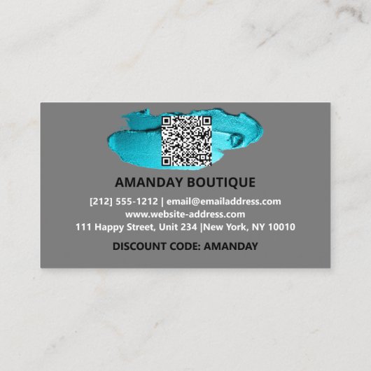100 Logo QRCODE 30%OFF Code Make-up Roze Visitekaartje (Achterkant)