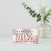 100 Logo QRCODE 50%OFF Code Roos Glitter Strokes Visitekaartje (Staand voorkant)