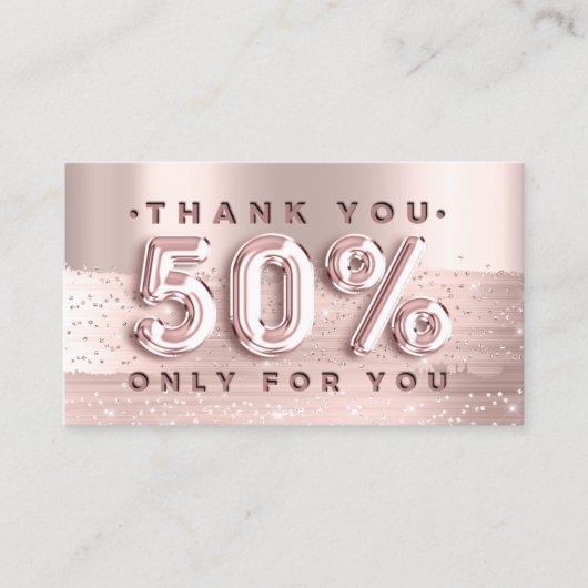 100 Logo QRCODE 50%OFF Code Roos Glitter Strokes Visitekaartje (Voorkant)