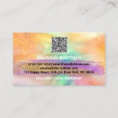 100 Logo QRCODE 50%OFF Dank Pinky Holographic Visitekaartje (Achterkant)
