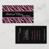 100 LtRoze zwart Zebra Visitekaartje afdrukpatroon (Voorkant / Achterkant)