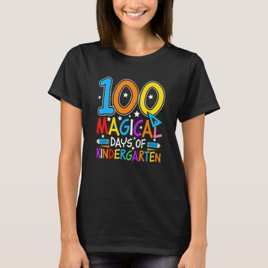 100 Magical Days Of Kindergarten  Student Teacher  T-shirt (Voorkant)