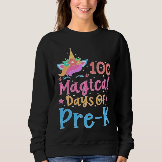 100 Magical Days of Pre K School Unicorn Teacher S Trui (Voorkant)