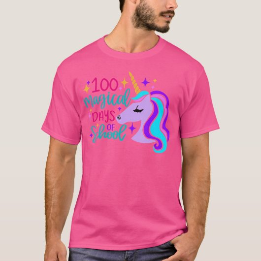 100 Magical Days Of School Unicorn T-shirt (Voorkant)