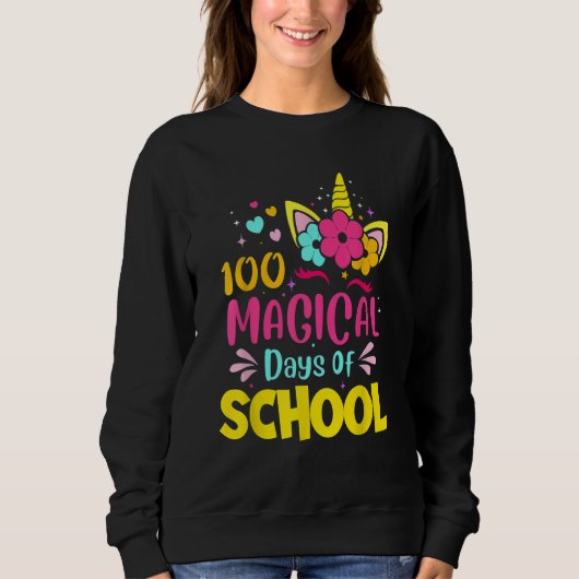 100 Magical Days of School Unicorn  Teacher Studen Trui (Voorkant)
