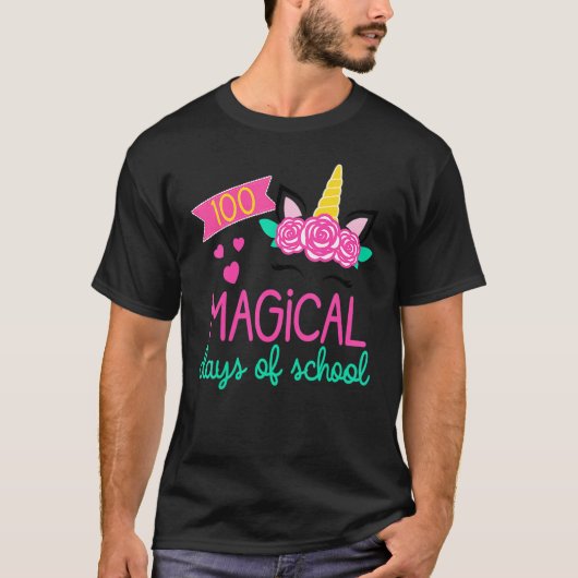 100 Magical Days of School Unicorn Teacher Student T-shirt (Voorkant)