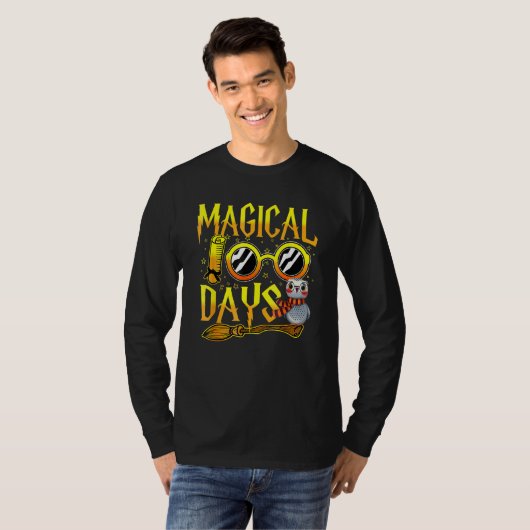100 Magical Days Wizard 100th Days Of School Teach T-shirt (Voorkant volledig)