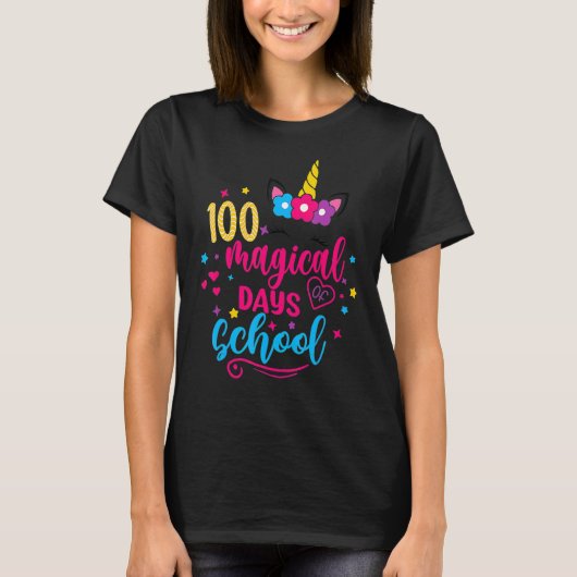 100 magische dagen 100e dag van schoolmeisje Unico T-shirt (Voorkant)
