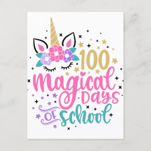 100 magische dagen van school Briefkaart