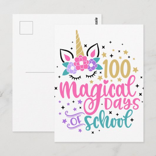 100 magische dagen van school Briefkaart (Voorkant / Achterkant)