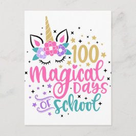 100 magische dagen van school Briefkaart