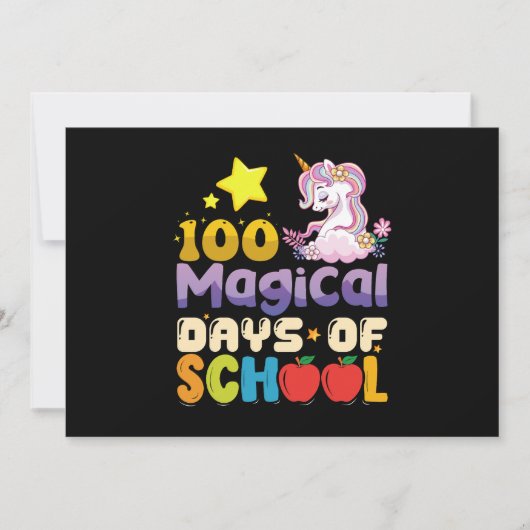 100 magische dagen van school eenhoorn leraar kaart (Voorkant)