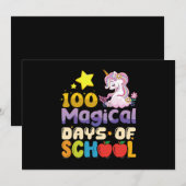 100 magische dagen van school eenhoorn leraar kaart (Voorkant / Achterkant)