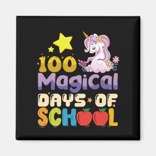 100 Magische Dagen Van School Eenhoorn Leraar Magneet