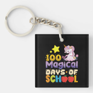 100 Magische Dagen Van School Eenhoorn Leraar Sleutelhanger