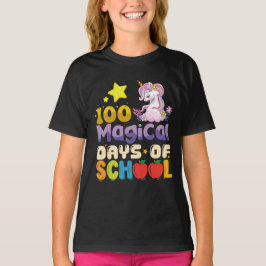 100 magische dagen van school eenhoorn leraar t-shirt