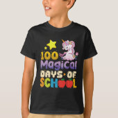 100 magische dagen van school eenhoorn leraar t-shirt (Voorkant)