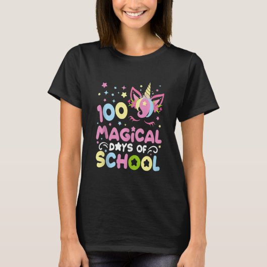 100 magische dagen van schoolCute Unicorn Gift Kin T-shirt (Voorkant)