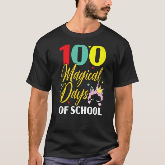 100 magische dagen van schoolUnicorn 100 dagen T-shirt (Voorkant)