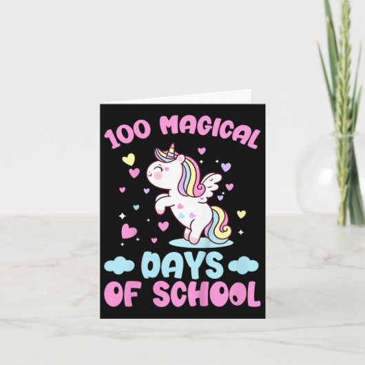 100 magische dagen voor schoolmeisjes 100ste dag v kaart (Voorkant)