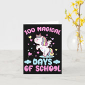 100 magische dagen voor schoolmeisjes 100ste dag v kaart (Gele Bloem)