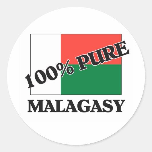 100 % MALAGASY RONDE STICKER (Voorkant)
