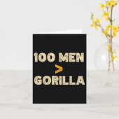 100 Man vs 1 gorilla grappig 100 Man is groter dan Kaart (Gele Bloem)
