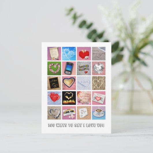 100 manieren om te zeggen dat ik van je hou briefkaart (Staand voorkant)