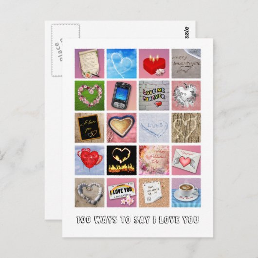 100 manieren om te zeggen dat ik van je hou briefkaart (Voorkant / Achterkant)