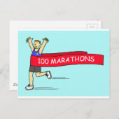 100 Marathon Gefeliciteerd voor hem Briefkaart (Voorkant / Achterkant)