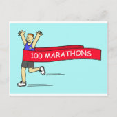 100 Marathon Gefeliciteerd voor hem Briefkaart (Voorkant)