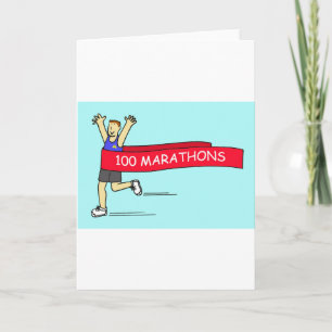 100 Marathon Gefeliciteerd voor hem Kaart