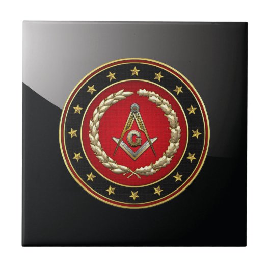 [100] Masonic Square and Compass [3rd Degree] Tegeltje (Voorkant)