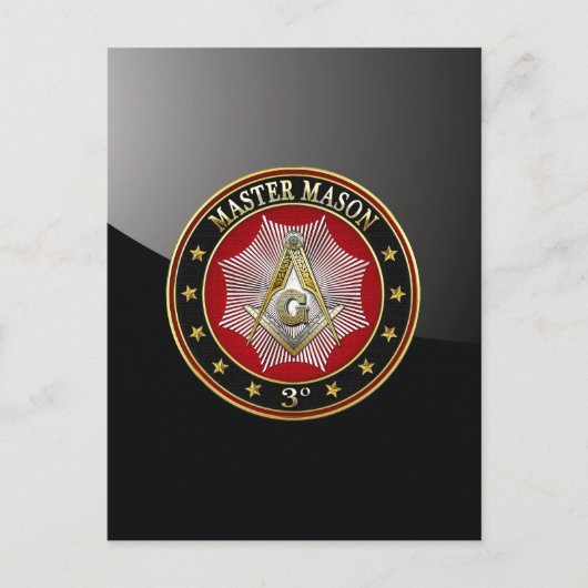 [100] Master Mason - 3rd graads Square & Compass Briefkaart (Voorkant)