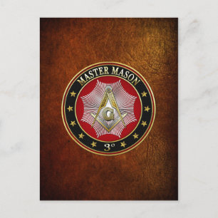 [100] Master Mason - 3rd graads Square & Compass Briefkaart