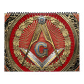 [100] Master Mason - Gold Square & Compass Kalender (Hoes)