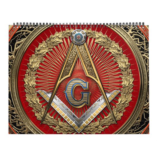[100] Master Mason - Gold Square & Compass Kalender (Hoes)