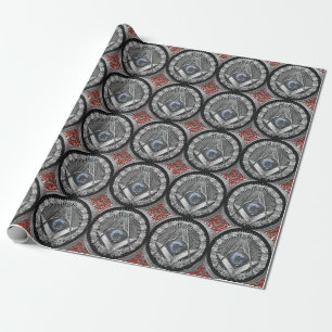 [100] Master Mason - Silver Square & Compass Cadeaupapier