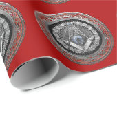 [100] Master Mason - Silver Square & Compass Cadeaupapier (Rol Hoek)