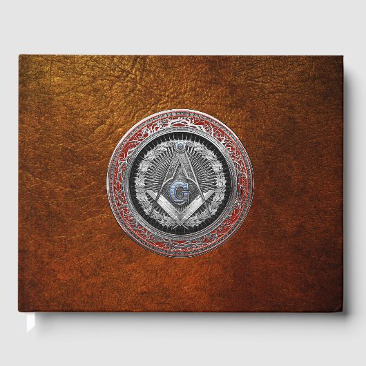 [100] Master Mason - Silver Square & Compass Gastenboek (Voorkant)