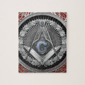 [100] Master Mason - Silver Square & Compass Legpuzzel (Verticaal)
