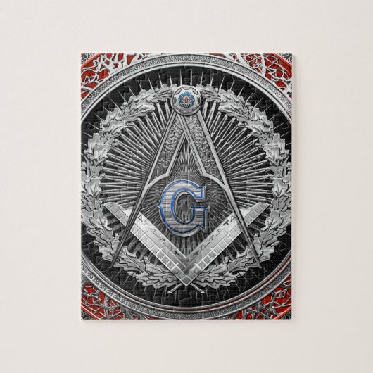 [100] Master Mason - Silver Square & Compass Legpuzzel (Verticaal)