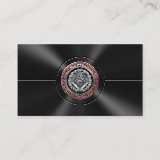 [100] Master Mason - Silver Square & Compass Visitekaartje (Voorkant)