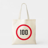 100 Max Snelheidslimiet Rood teken | Budget Canvas Tote Bag (Achterkant)